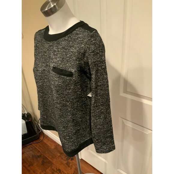 Madewell Gray Boiled Wool Blend Sweater w/ Zip Back, Size Small - Picture 2 of 5